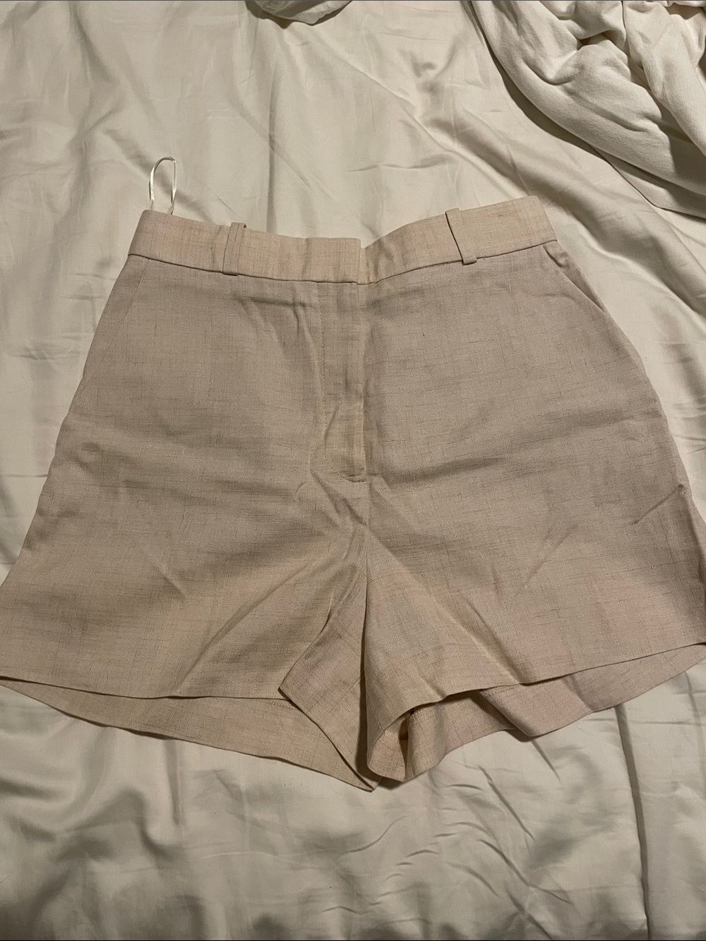 Stella McCartney Cream Linen High Waisted Tailored Shorts IT 42 US 6-8